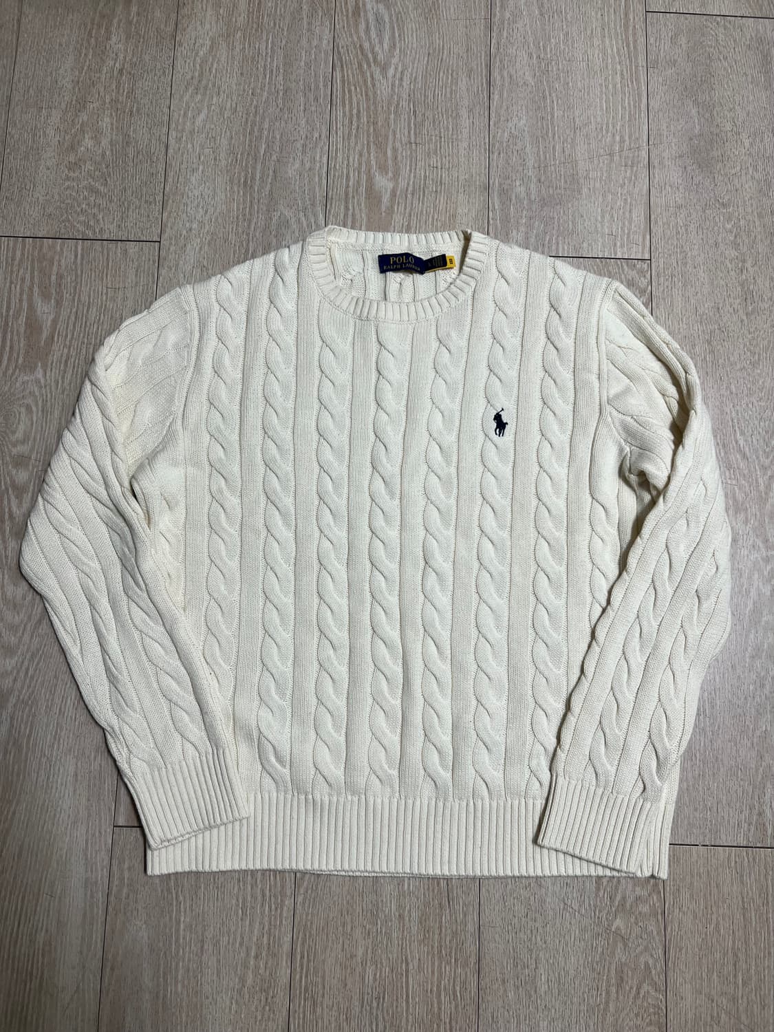 폴로 꽈베기니트 아이보리 L 상품이미지1