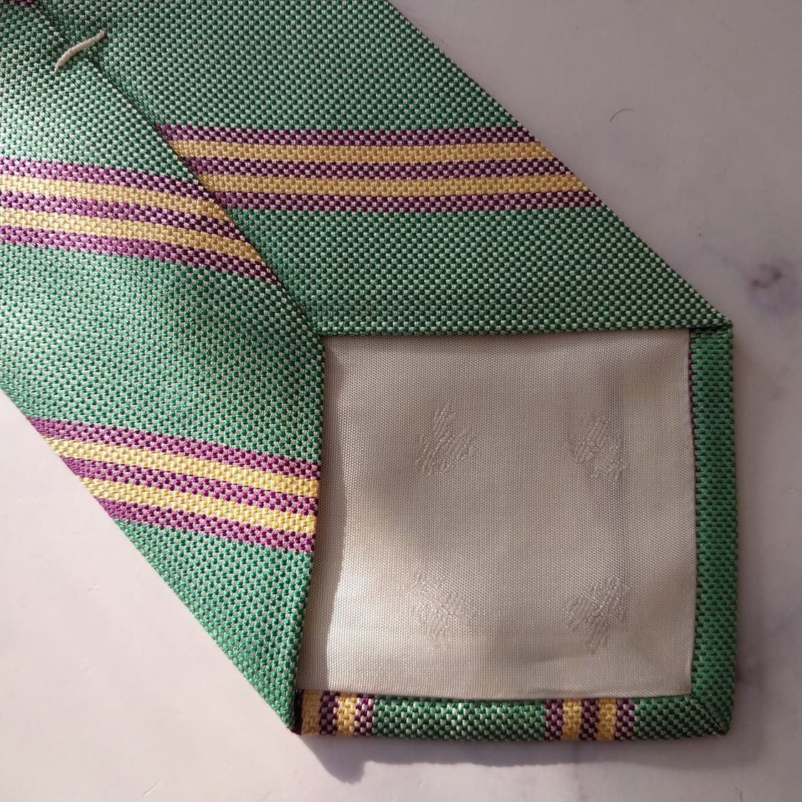 브룩스브라더스 실크 그린 스트라이프 넥타이 9.8cm A등급 K1819
 상품이미지8