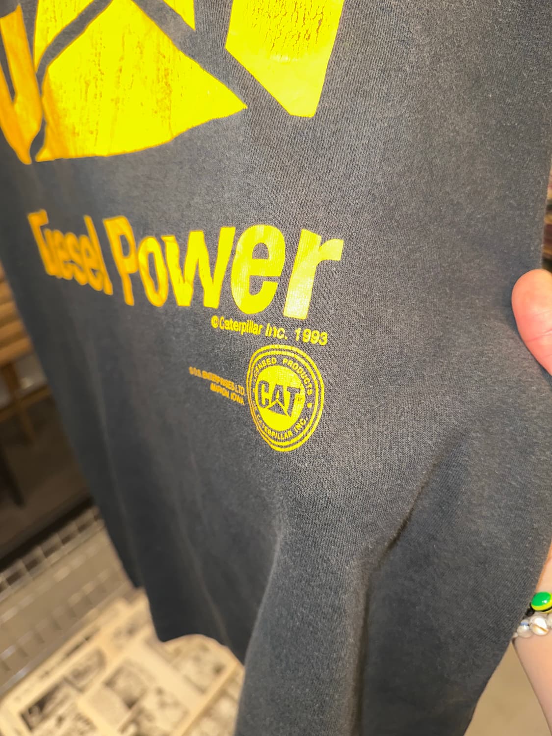 90‘s Caterpillar Cat USA faded single T 상품이미지5
