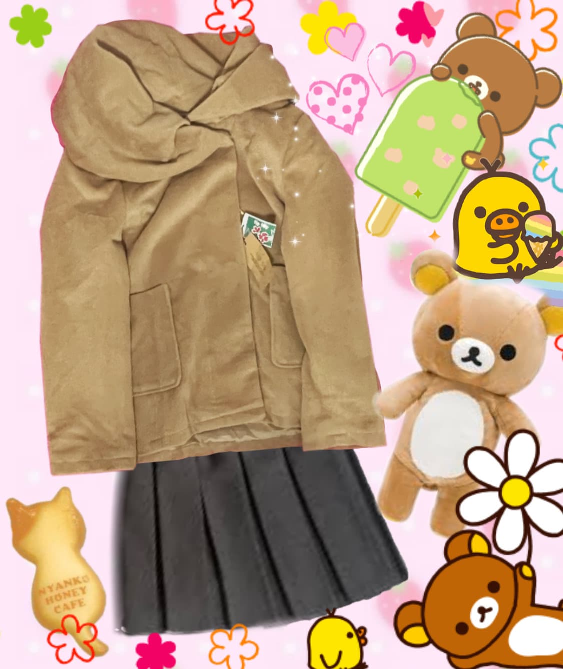 일본빈티지 누덕누덕 호떡 코트 상품이미지1