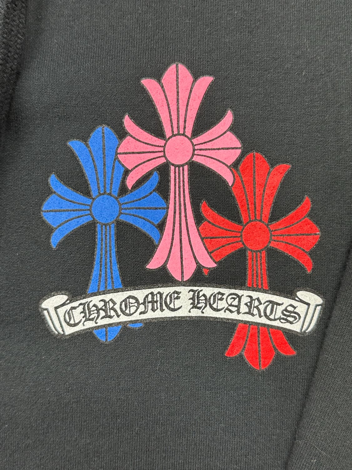 [M] 백화점판 정품 크롬하츠 멀티컬러 크로스 집업 후드 블랙 상품이미지4