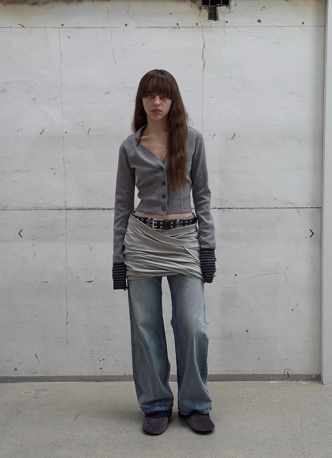 Twisted mini volume skirt light grey S 상품이미지3