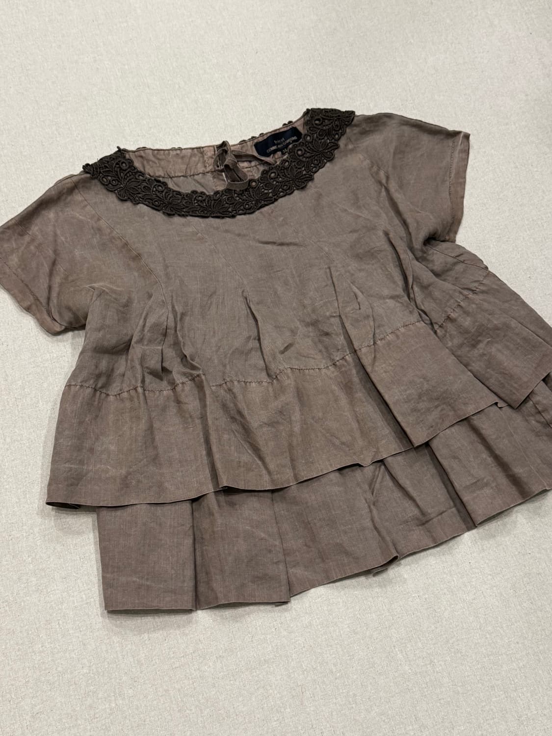 꼼데가르송 15ss 린넨 프릴 레이스 블라우스 셔츠 상품이미지5