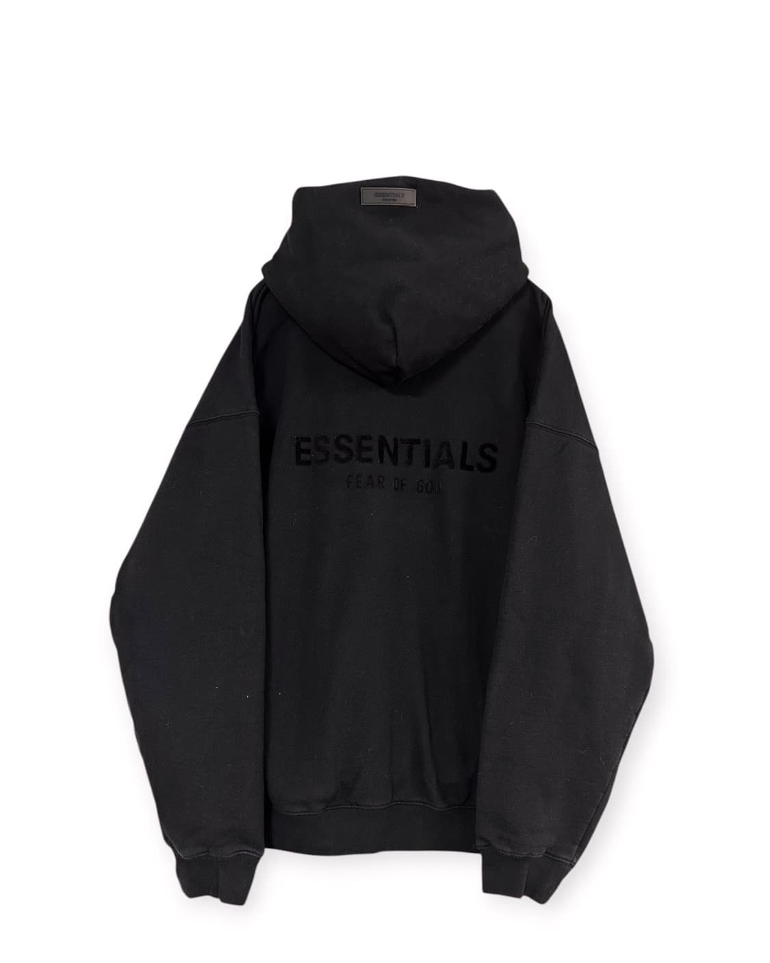 피오갓 에센셜 백로고 블랙 후드티 상품이미지1