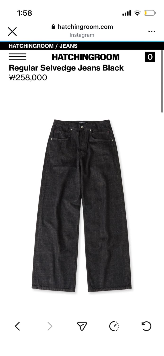 해칭룸 레귤러 셀비지 데님 블랙 2 상품이미지2