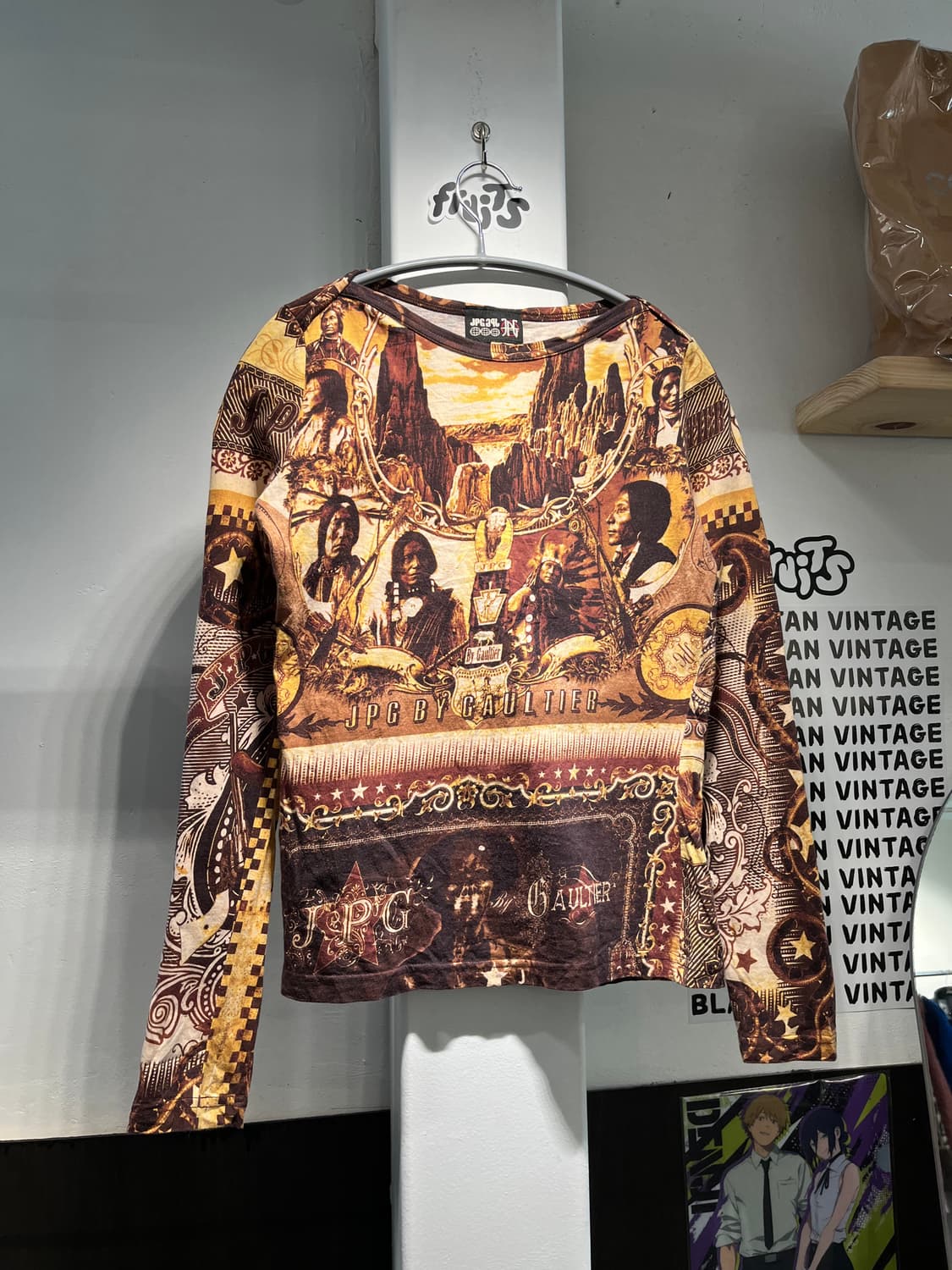 장폴고티에 90s 아메리칸인디언 풀 프린팅 롱슬리브 상품이미지1