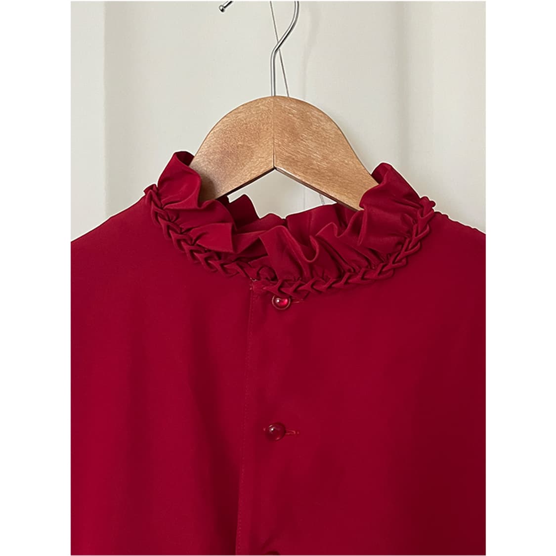 Red wrinkle blouse 상품이미지8