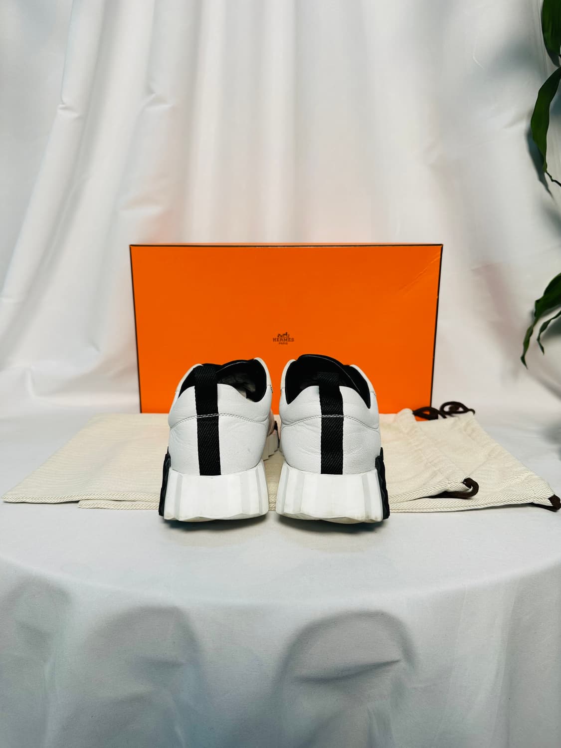 (40) 에르메스 바운싱 화이트 코트스킨 블랑 스니커즈 상품이미지5