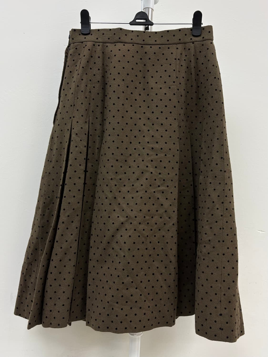 빈티지 도트 플리츠 울 스커트 상품이미지3