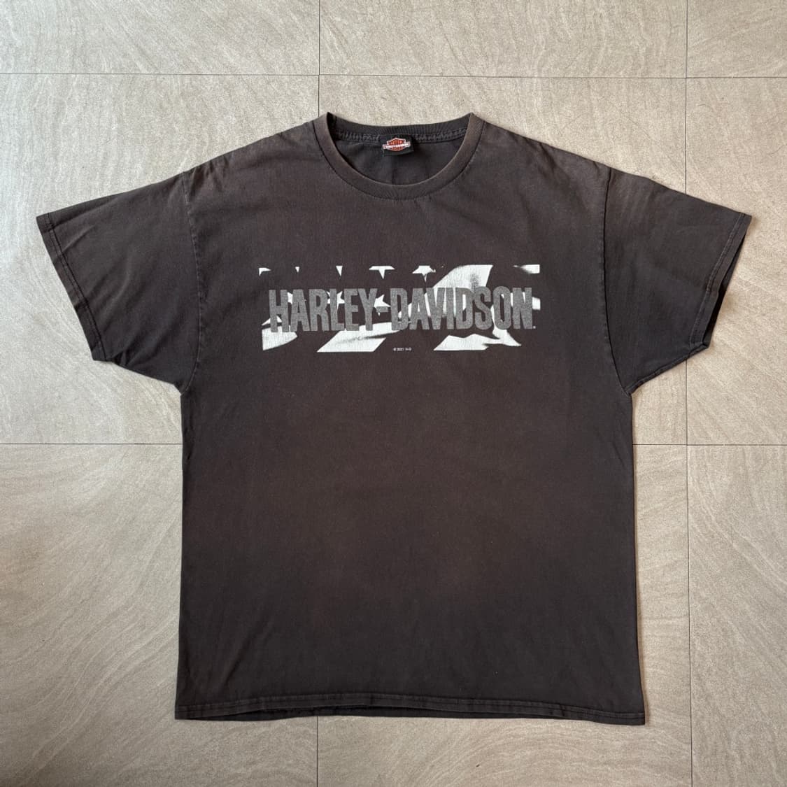 할리데이비슨 정품 페이딩 블랙 반팔 티셔츠 반팔티 상품이미지1