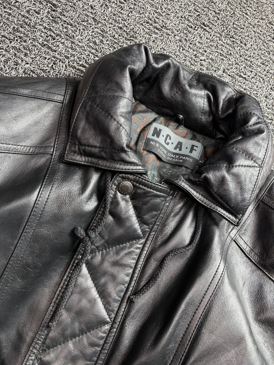 NCAF 빈티지 램스킨 카라 디테일 레더 자켓 3274 상품이미지3