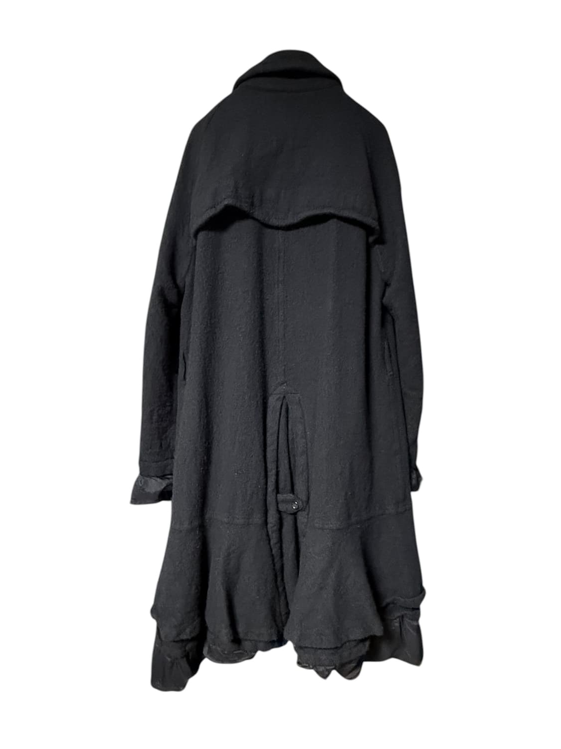 꼼데가르송 블랙 축융 울 코트 상품이미지4