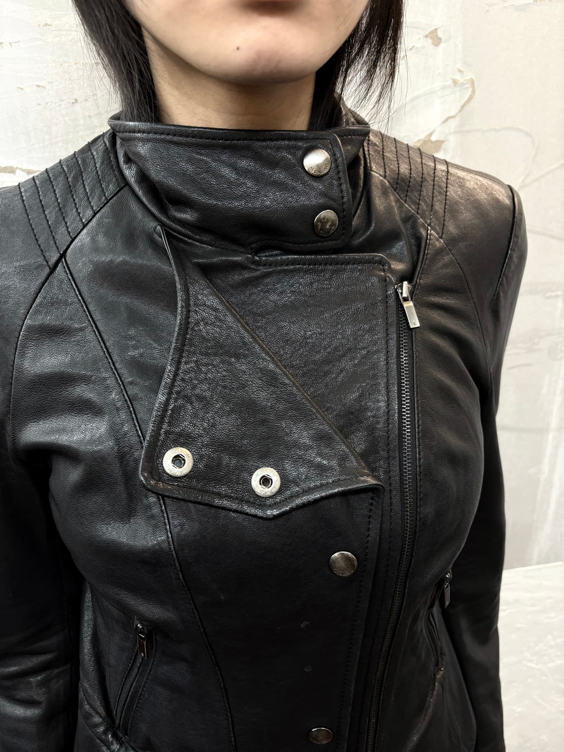 high-neck button sheepskin jacket 상품이미지2