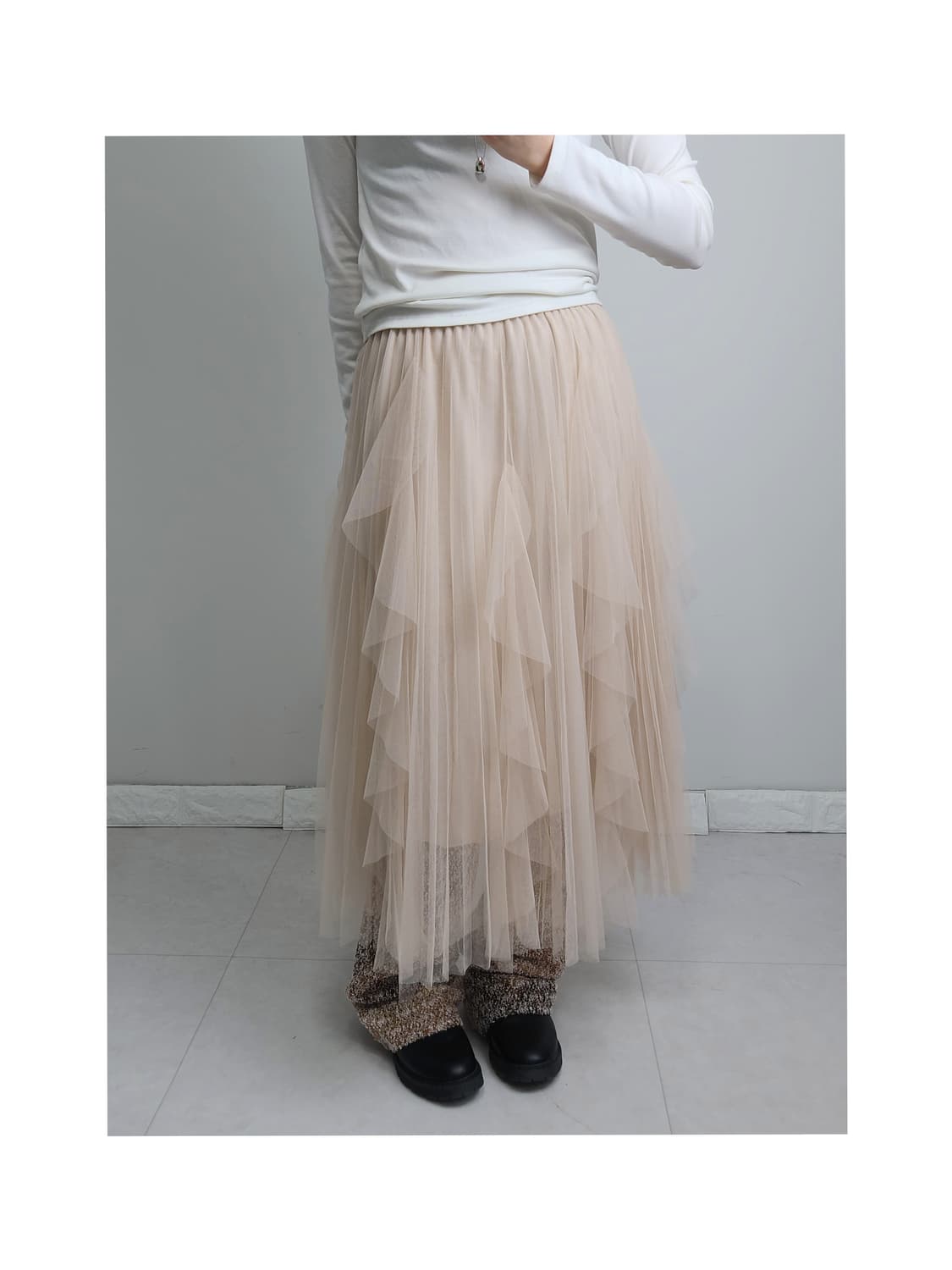 프릴 샤 스커트 상품이미지1