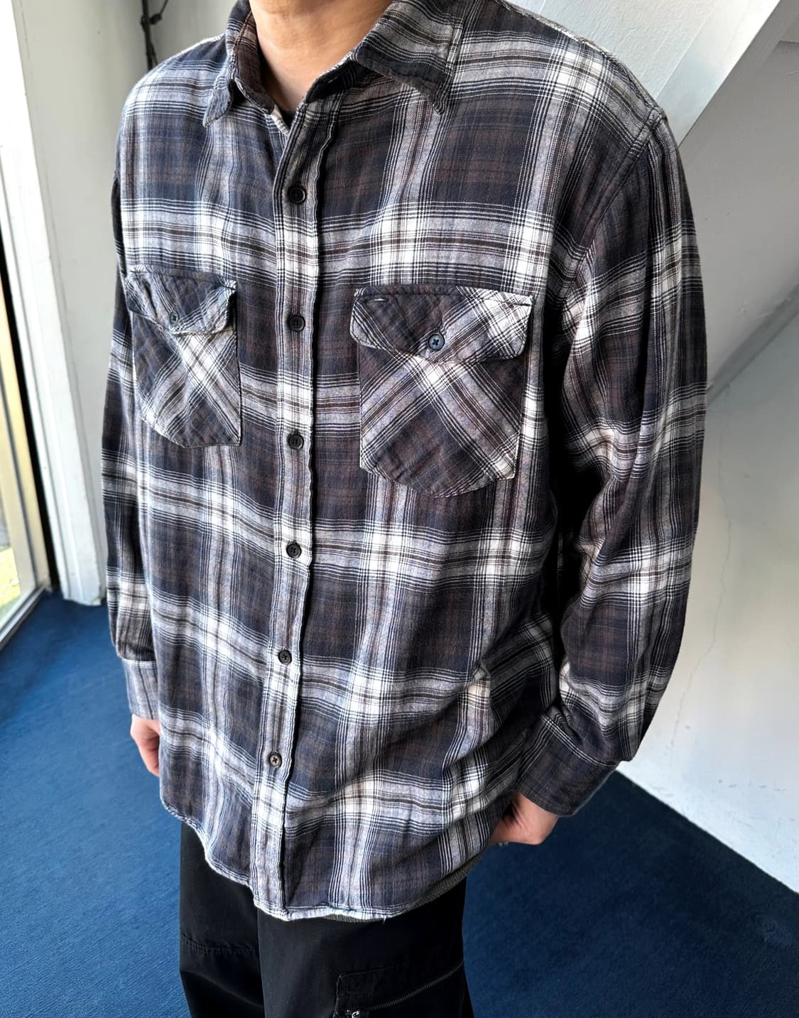 Double face gauze cotton check shirt 상품이미지7