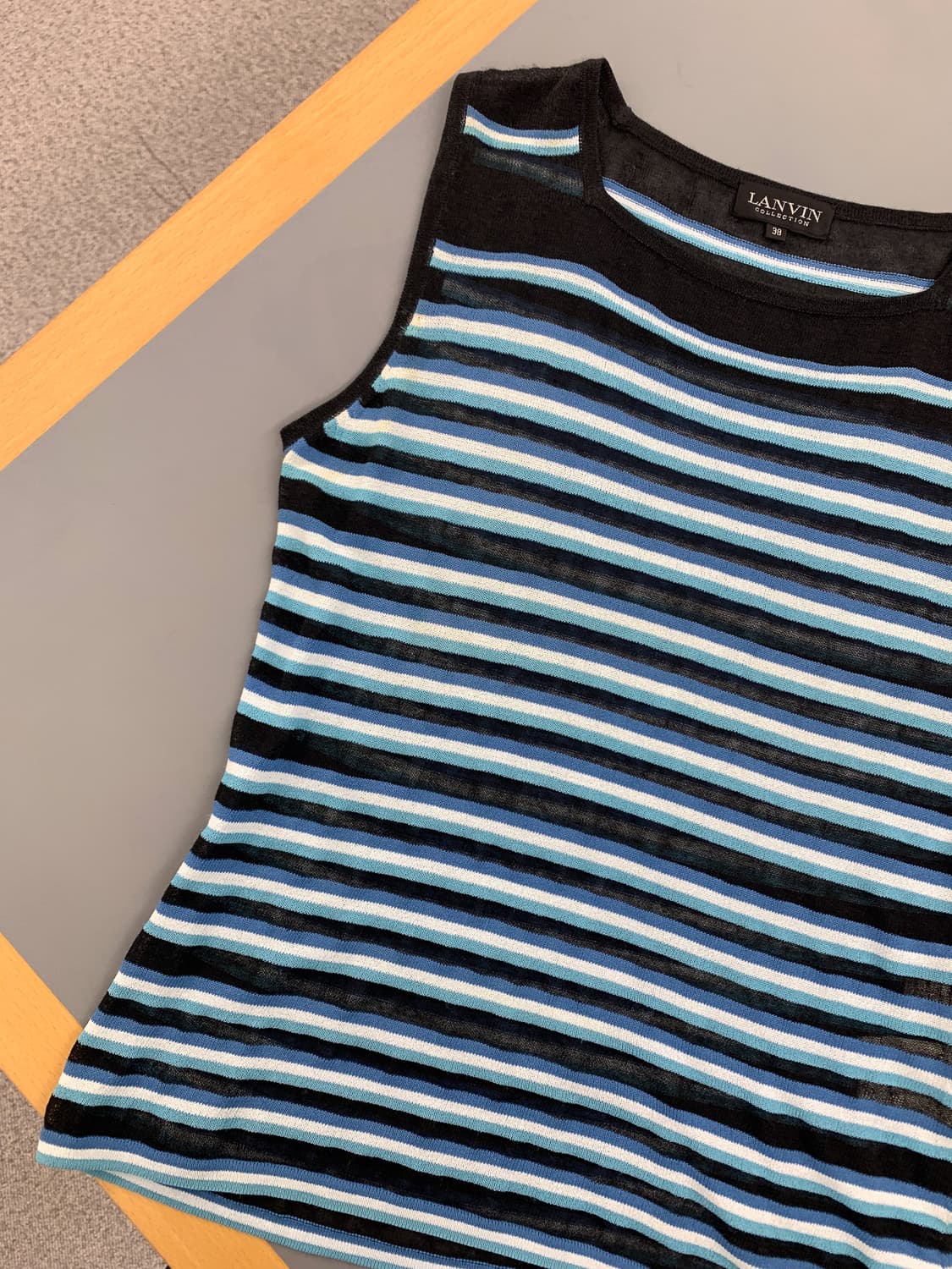 85-90 랑방 슬리브리스 시스루 탑  상품이미지5