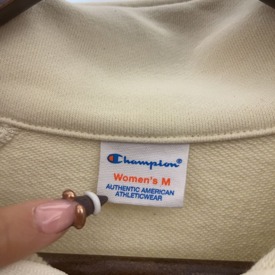 챔피언 폭닥 오트밀 크림 세미크롭 반집업 맨투맨 M C07572 상품이미지5