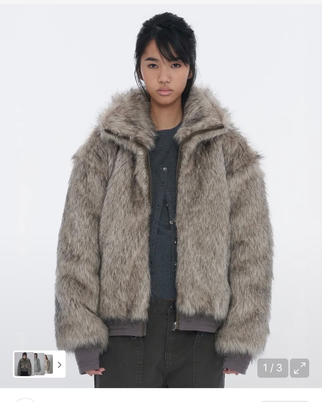 웰빙익스프레스 퍼 자켓 grey 상품이미지2