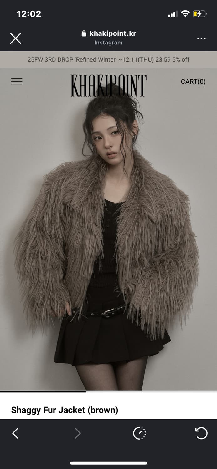 카키포인트 shaggy fur jacket 상품이미지2