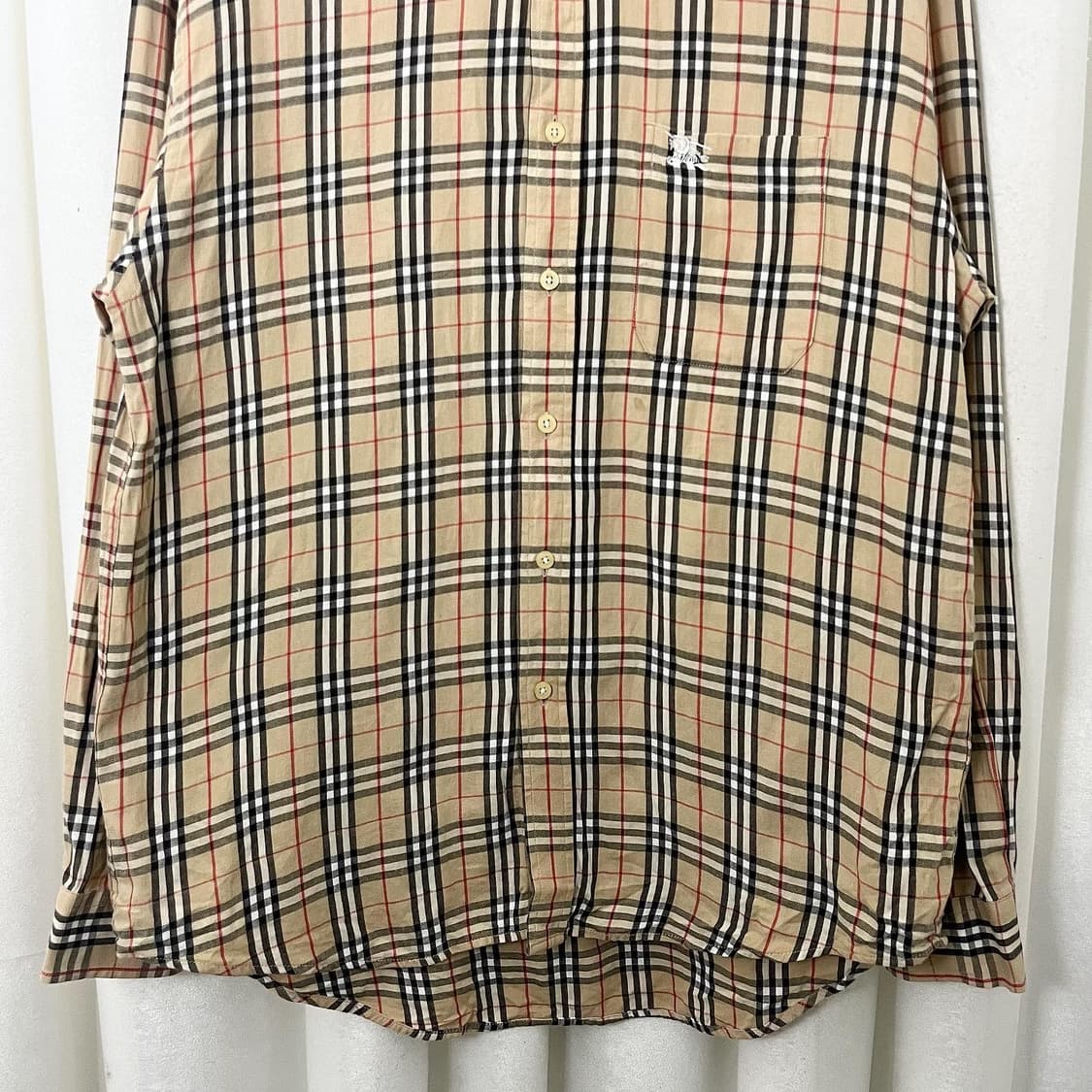 버버리 베이지 노바체크 코튼 셔츠 상품이미지4