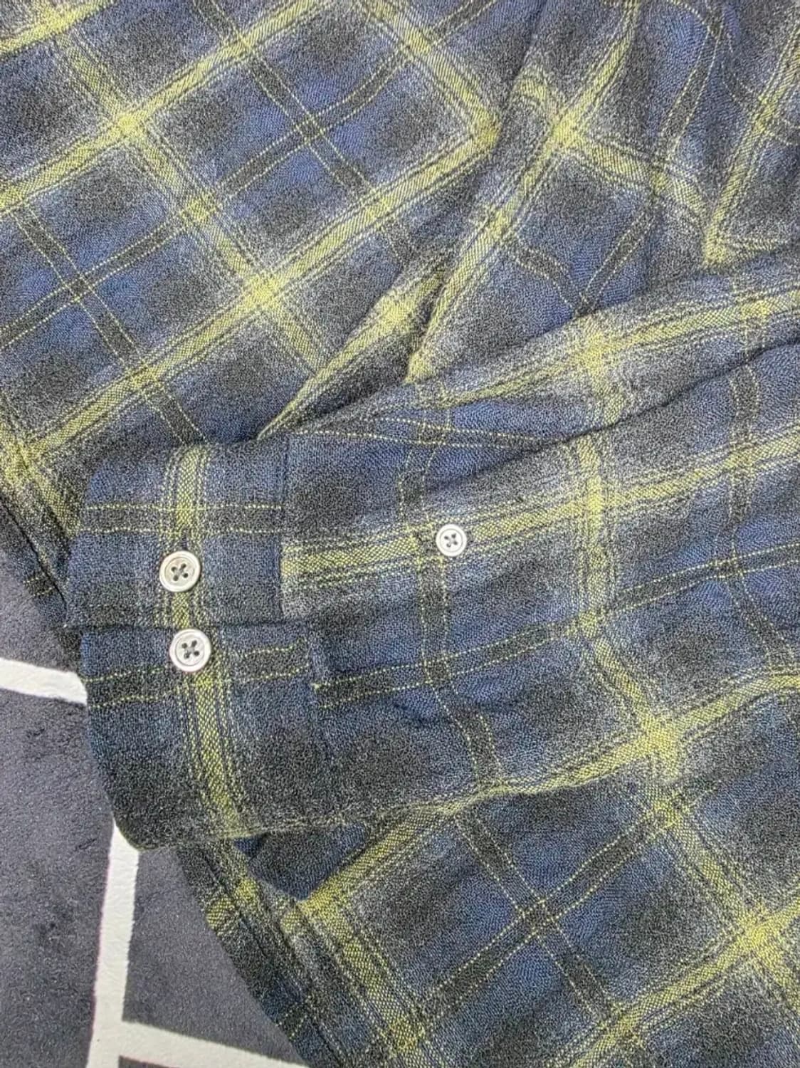 해칭룸 클래식 울 체크 셔츠 3 다크 네이비 상품이미지4