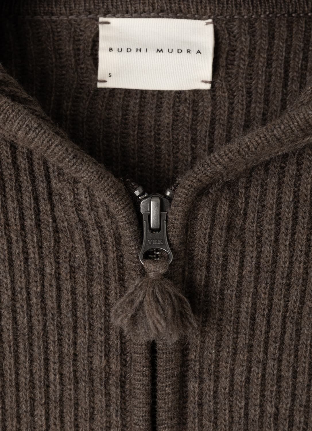 부디무드라 벨 후드 울 가디건 초콜릿칩 상품이미지6