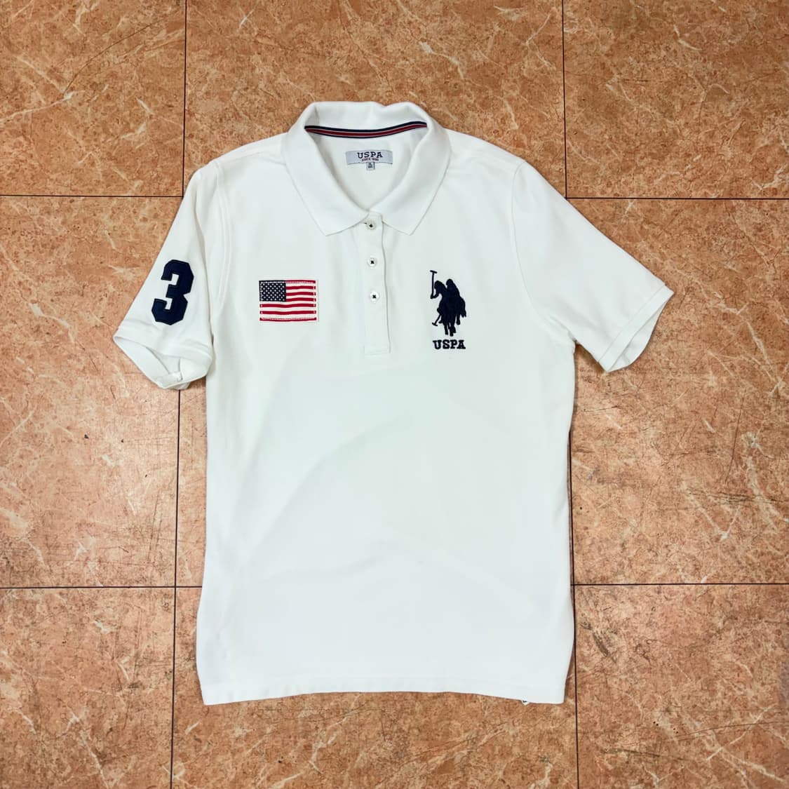 Uspa 폴로 빅포니 화이트 성조기 카라티  상품이미지7
