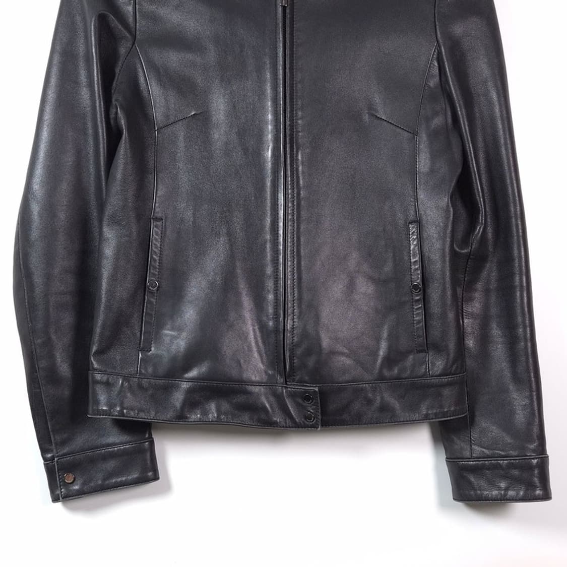 카시바디 천연 양가죽 싱글 하이넥 레더 자켓 55 상품이미지4