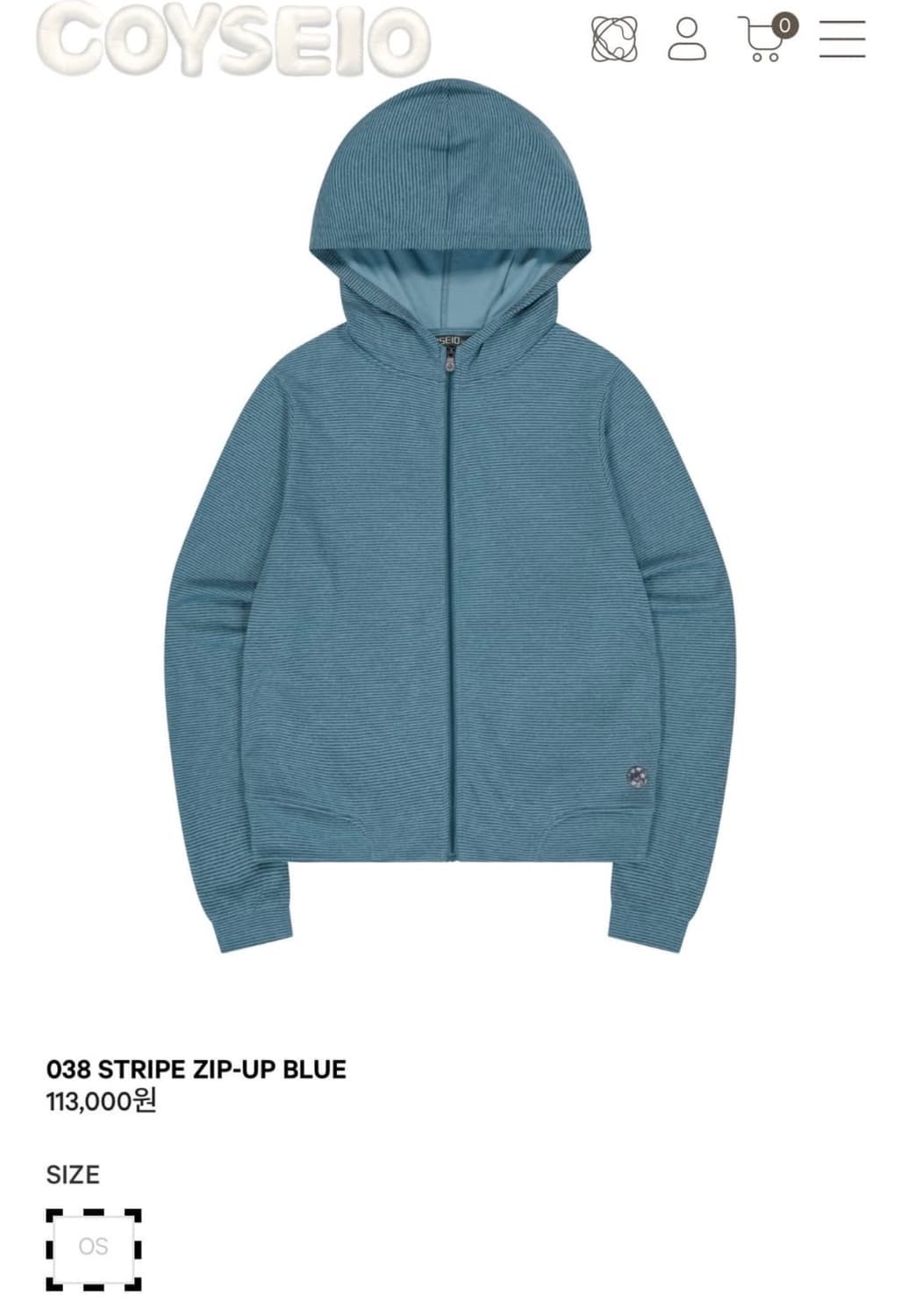 Coyseio 038 STRIPE ZIP UP BLUE 상품이미지2