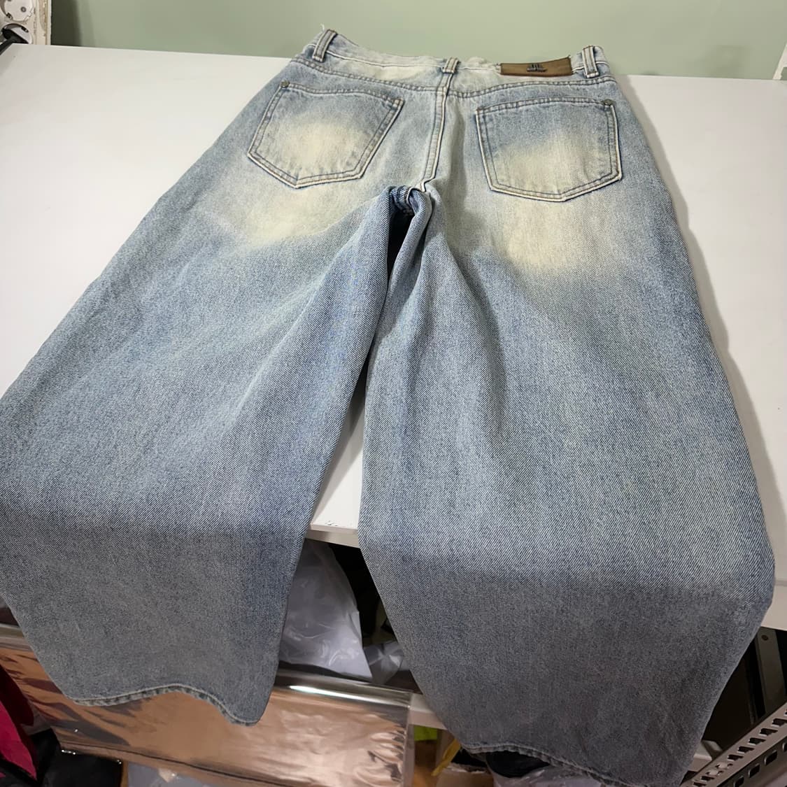 우먼M-L 랑방 LANVIN 빈티워시드 세미벌룬 와이드핏 데님팬츠 상품이미지8