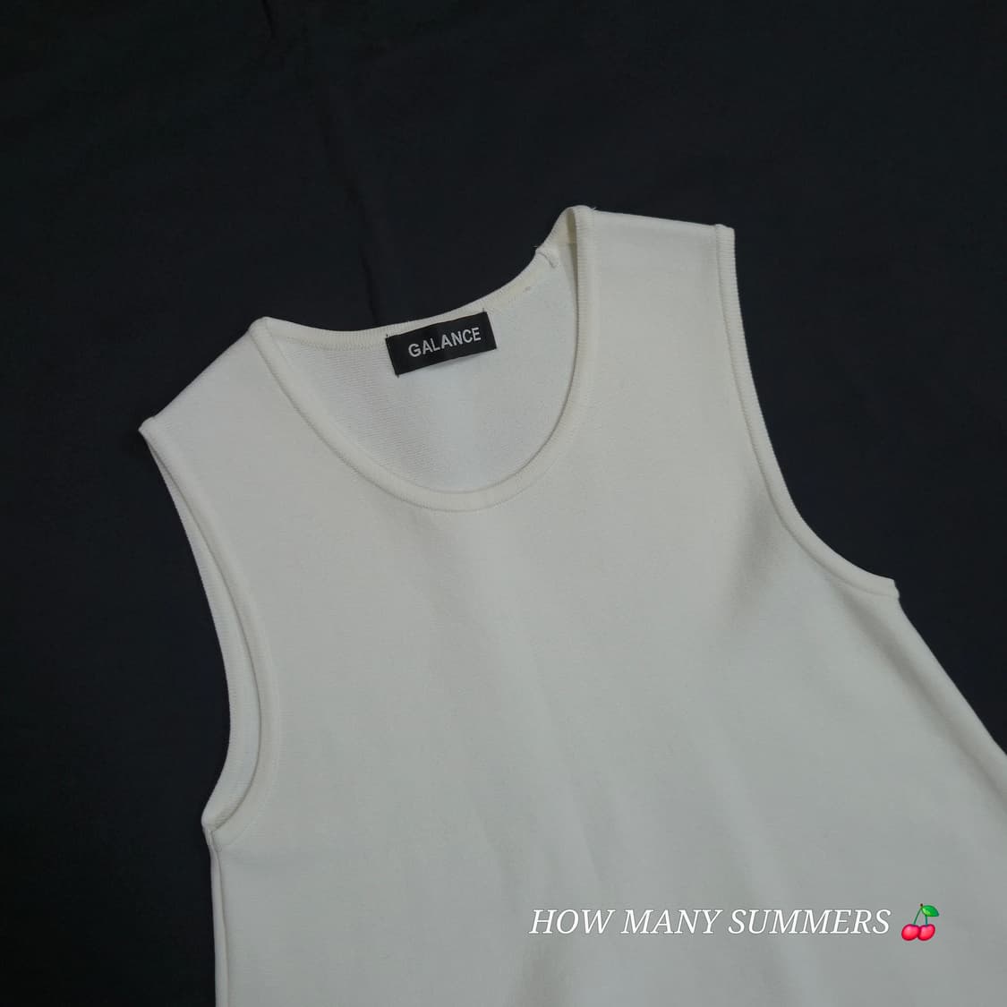 GALANCE 갈랑스 화이트 A라인 플레어 니트 민소매 나시 상품이미지2