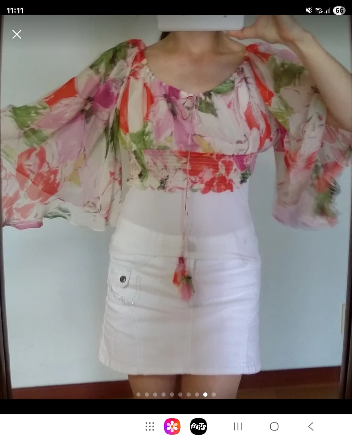 오브제 100% 실크 크롭 블라우스  상품이미지9