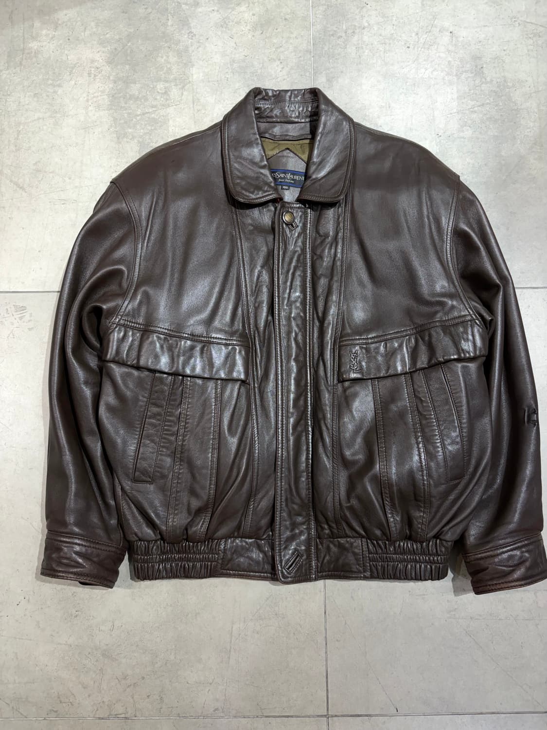 90s 입생로랑 양가죽 봄버자켓 상품이미지1