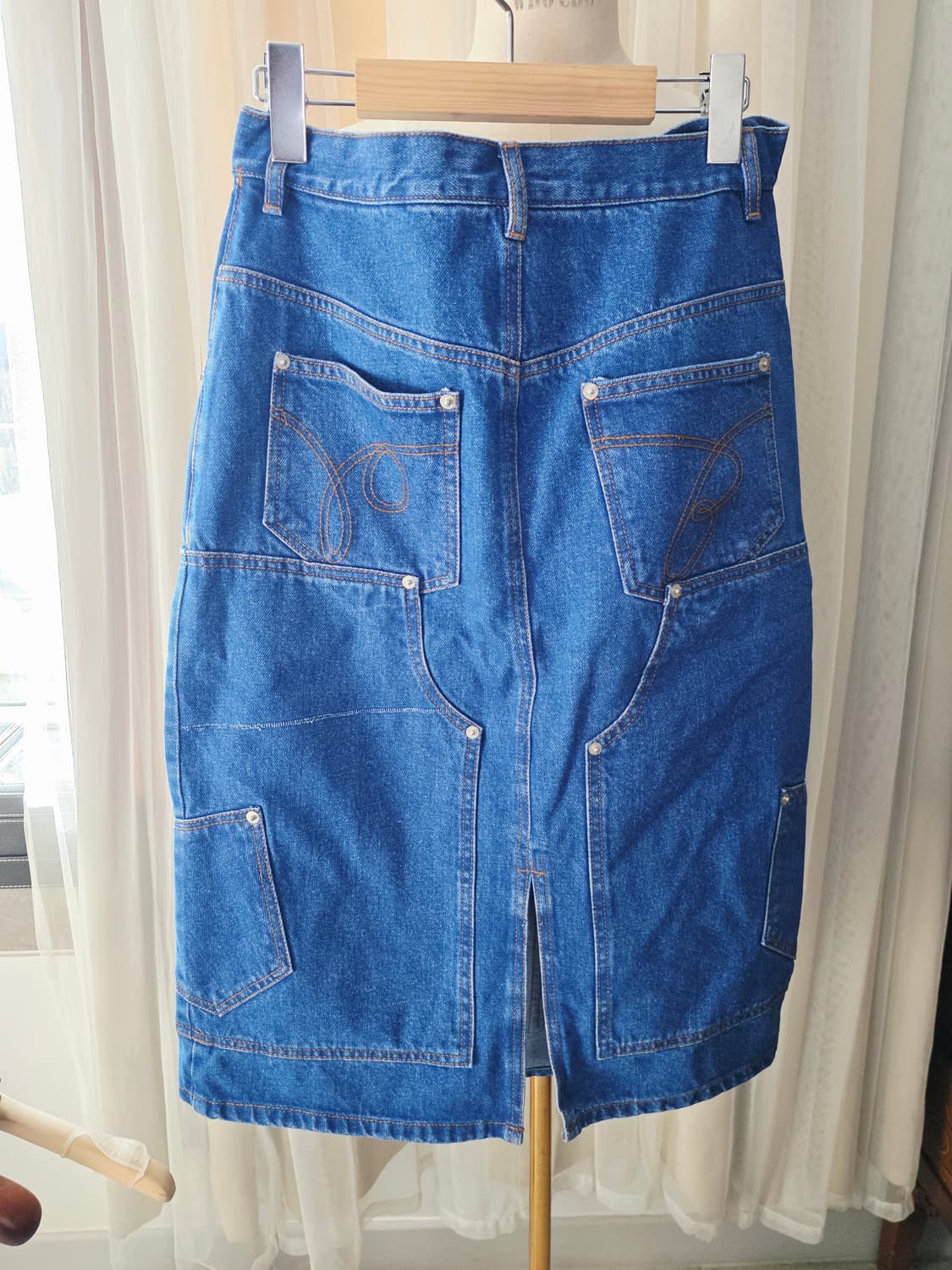 푸쉬버튼 pushbutton 청 치마 데님 스커트 상품이미지2