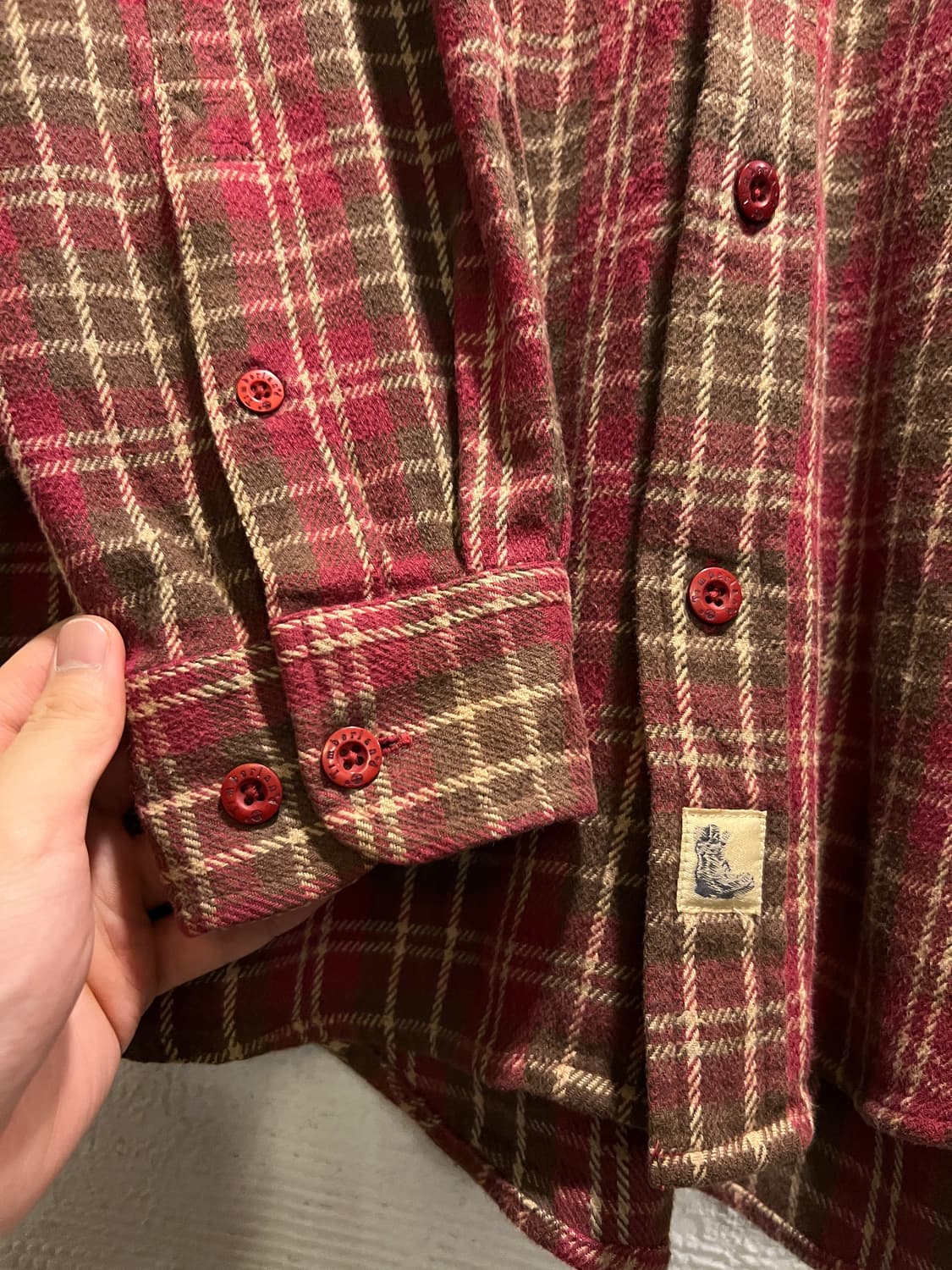 [M]팀버랜드 레드 타탄체크 플란넬 워크 셔츠 상품이미지4