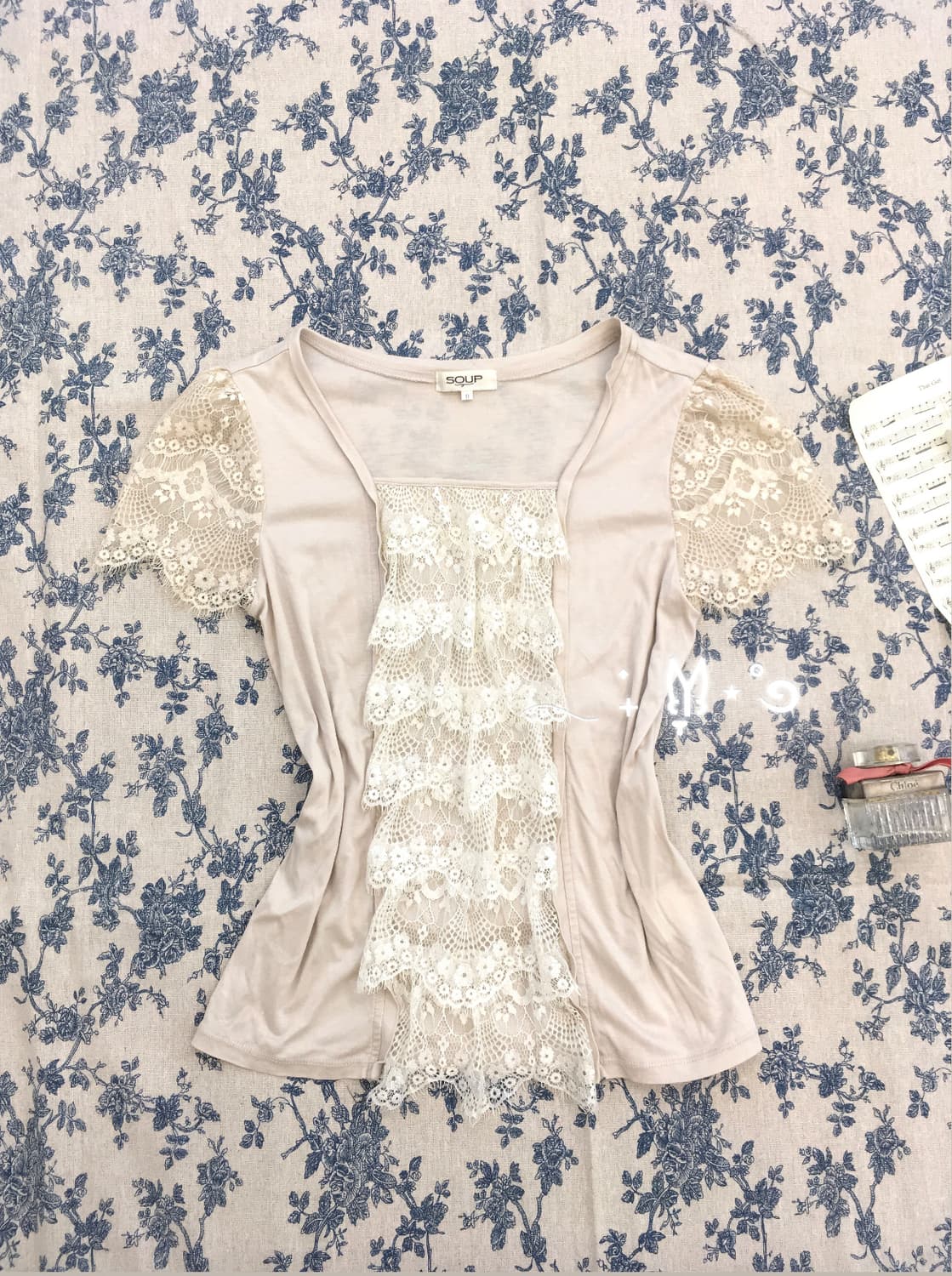 jpn vintage beige frill lace t shirt 상품이미지1