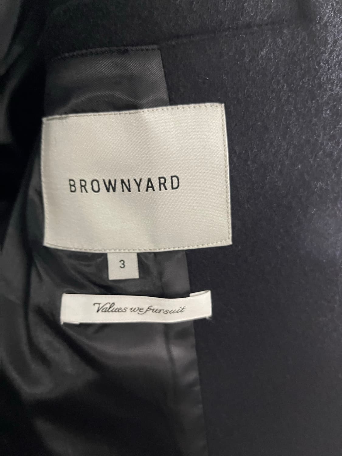 브라운야드 퓨어울 스탠드카라 코트 3사이즈 블랙 상품이미지2