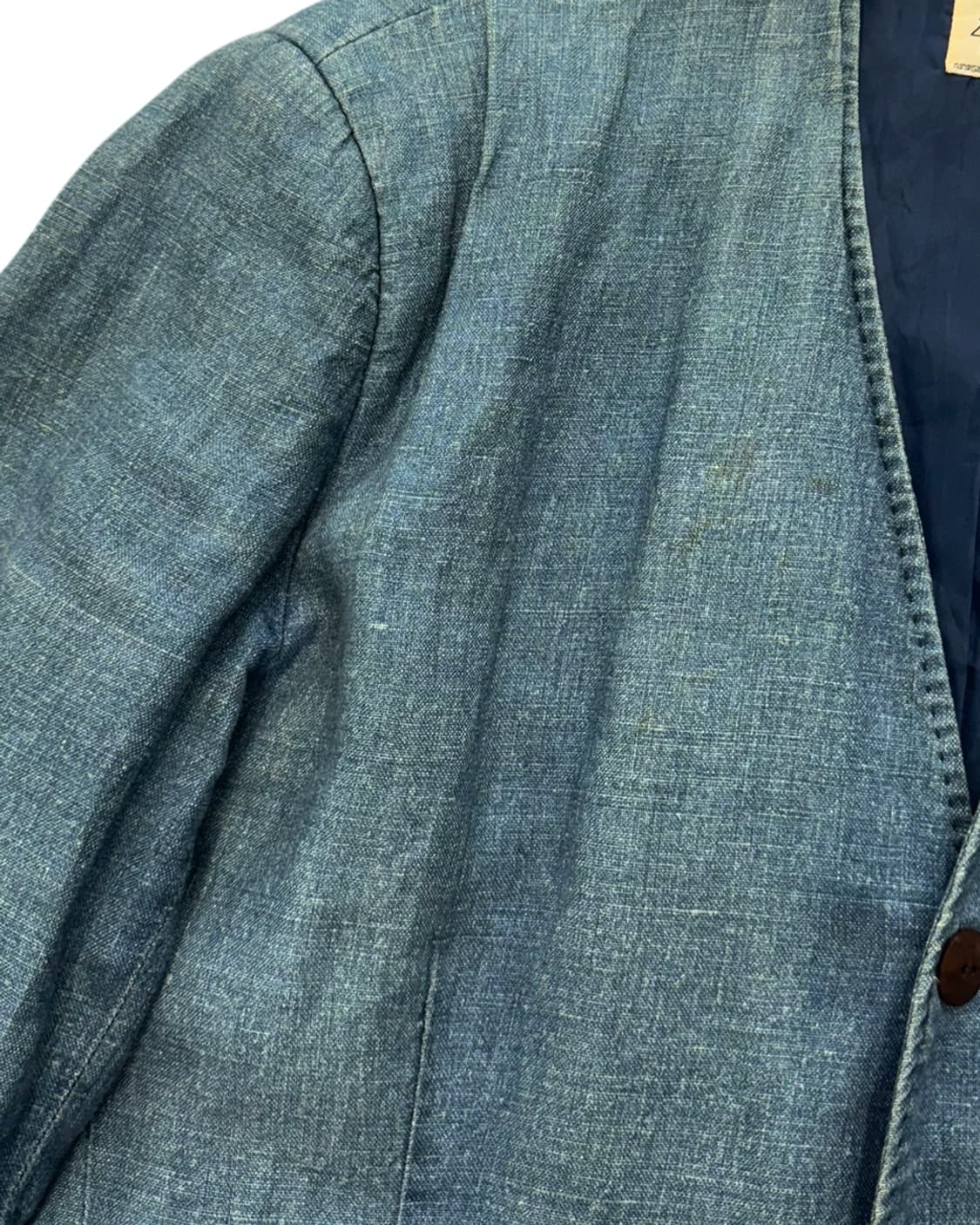 아르마니 진 90s 린넨 자켓 블루 상품이미지7