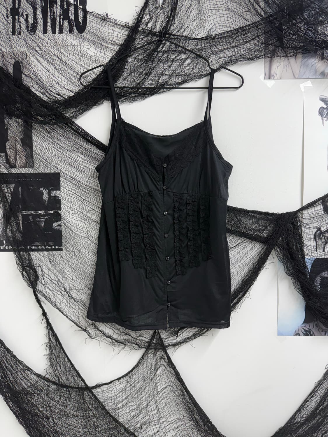 lace detailed black camisole 상품이미지2