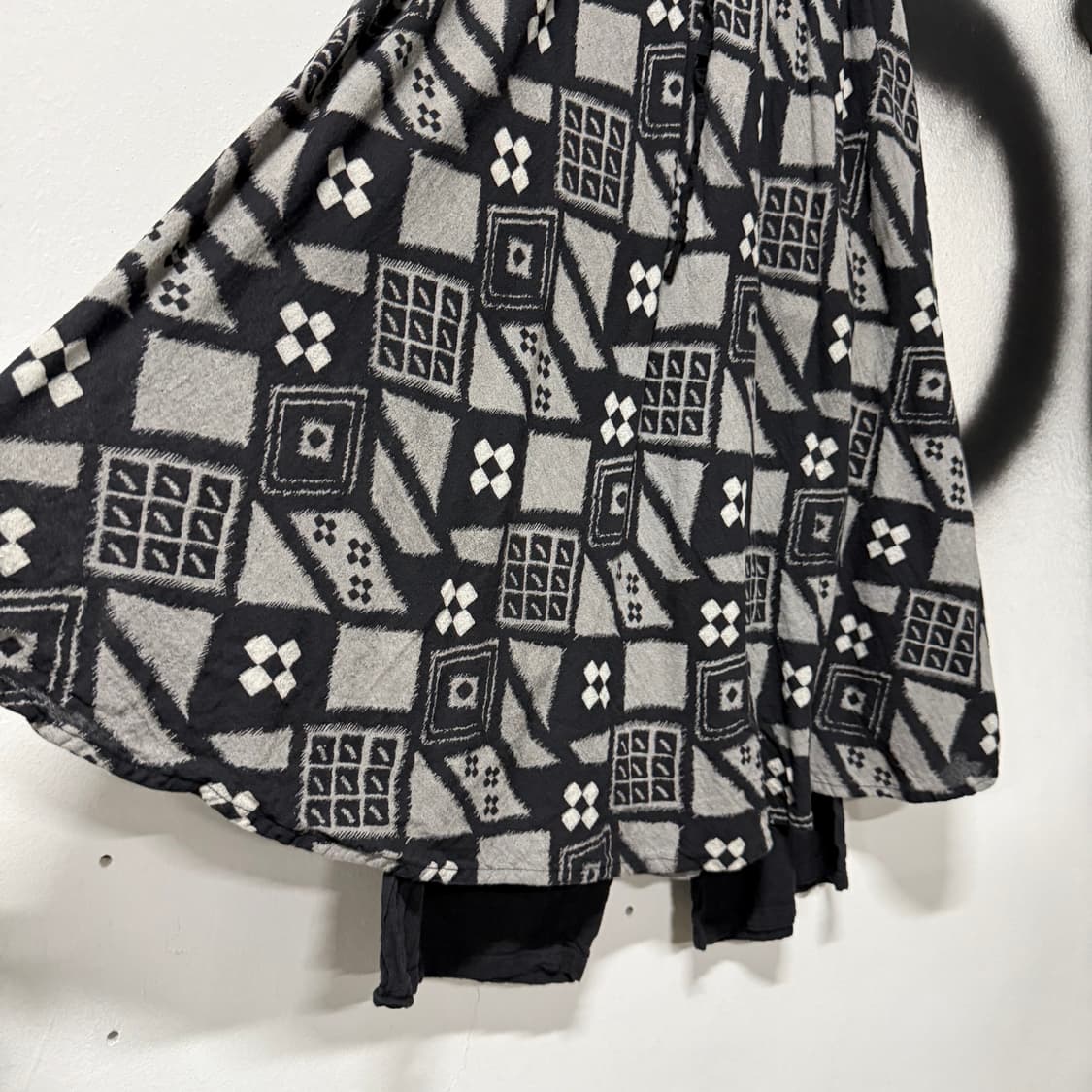 VTG 빈티지 블랙 히피 보헤미안 린넨 레이어드 스커트 팬츠 상품이미지4