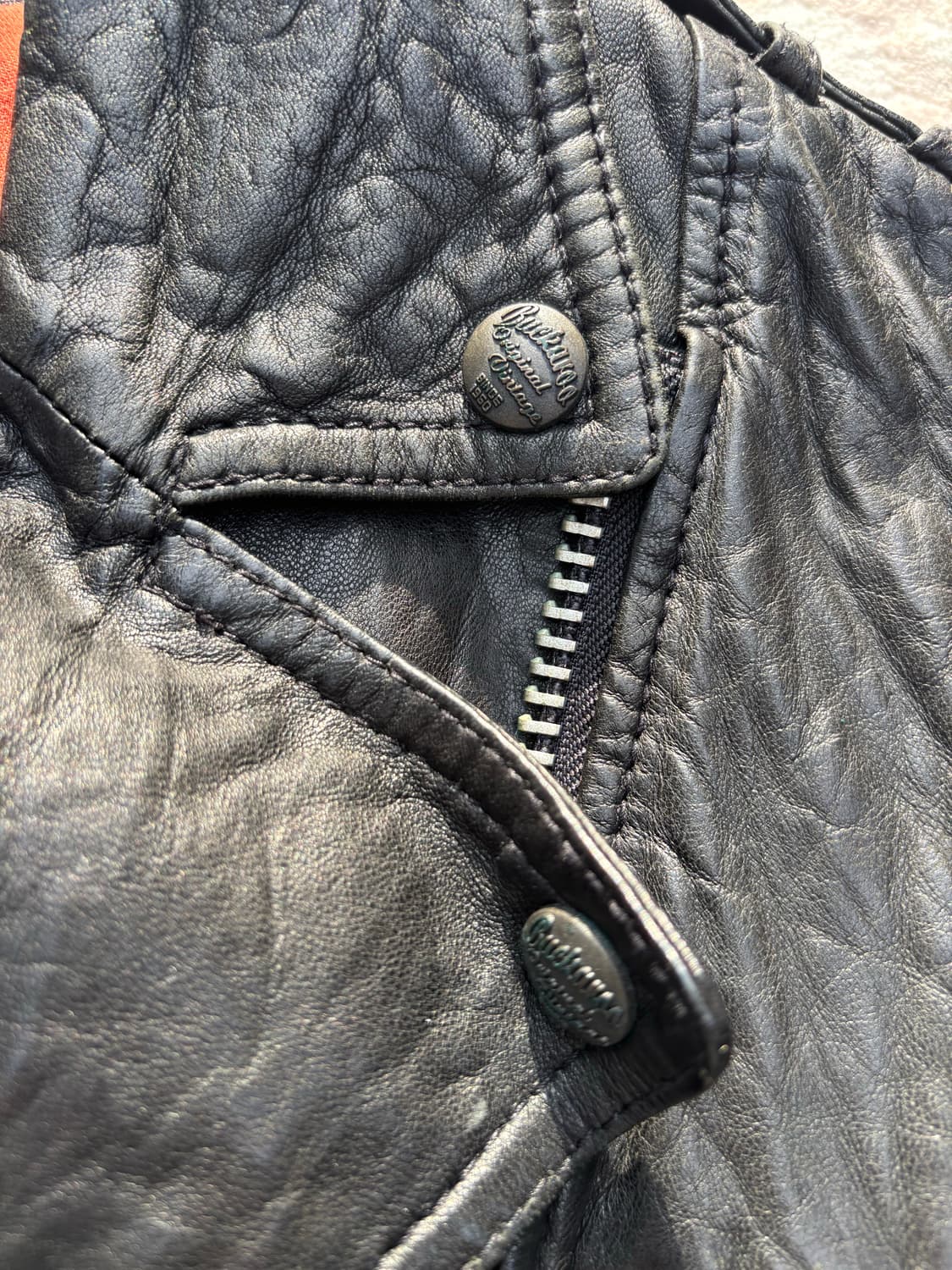 BUCKAROO y2k 리얼레더 크롭 더블라이더자켓 상품이미지5