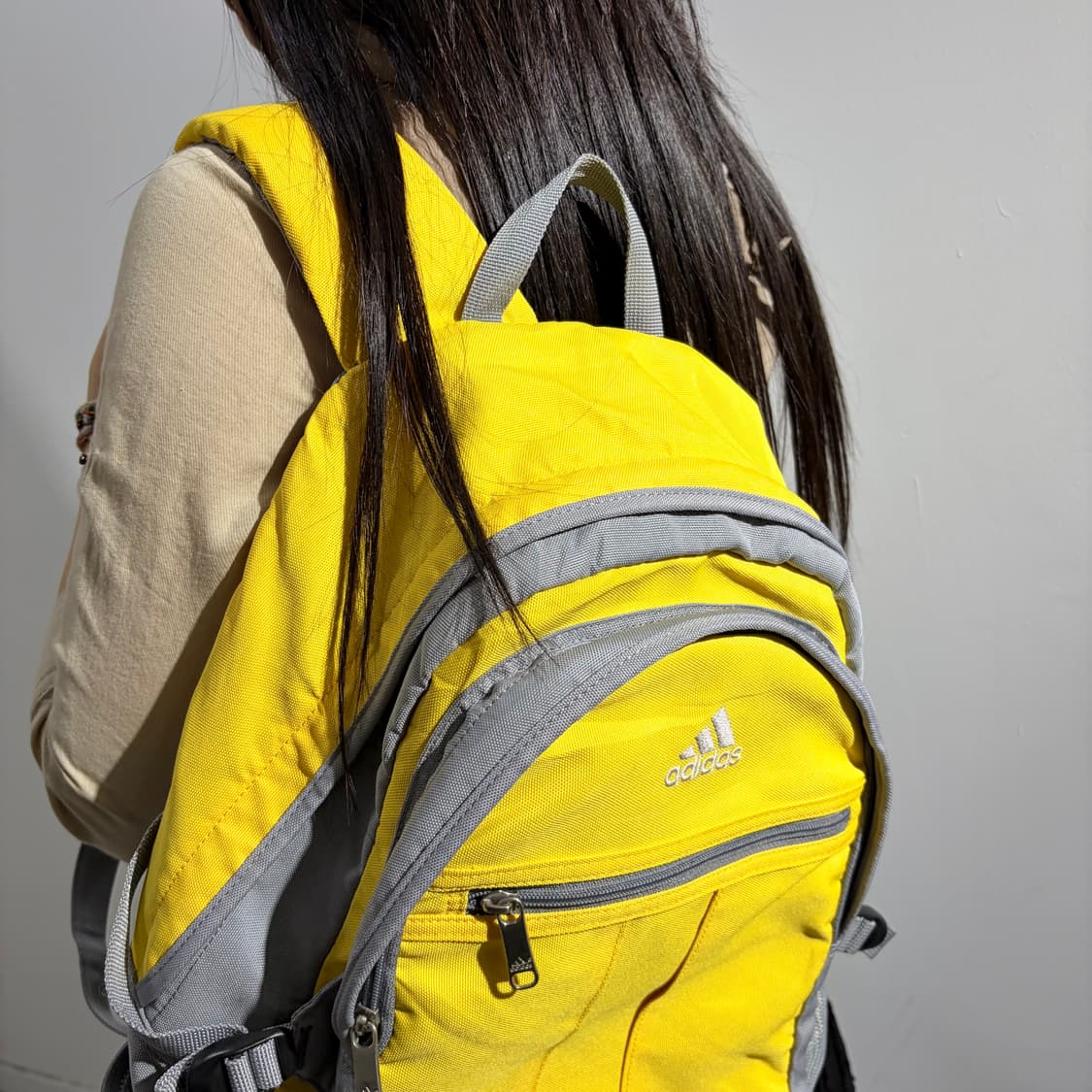 00s 아디다스 노랑색 그레이 백팩 가방 상품이미지2