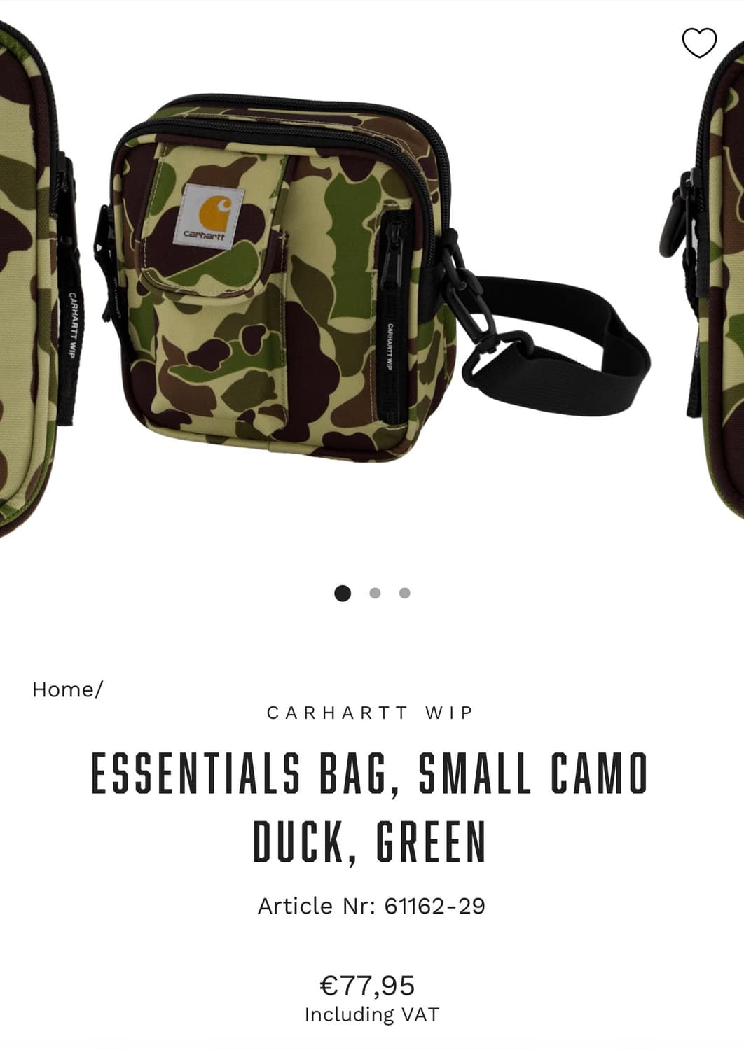 칼하트 WIP 에센셜스 백 스몰 오피스 그린 상품이미지1