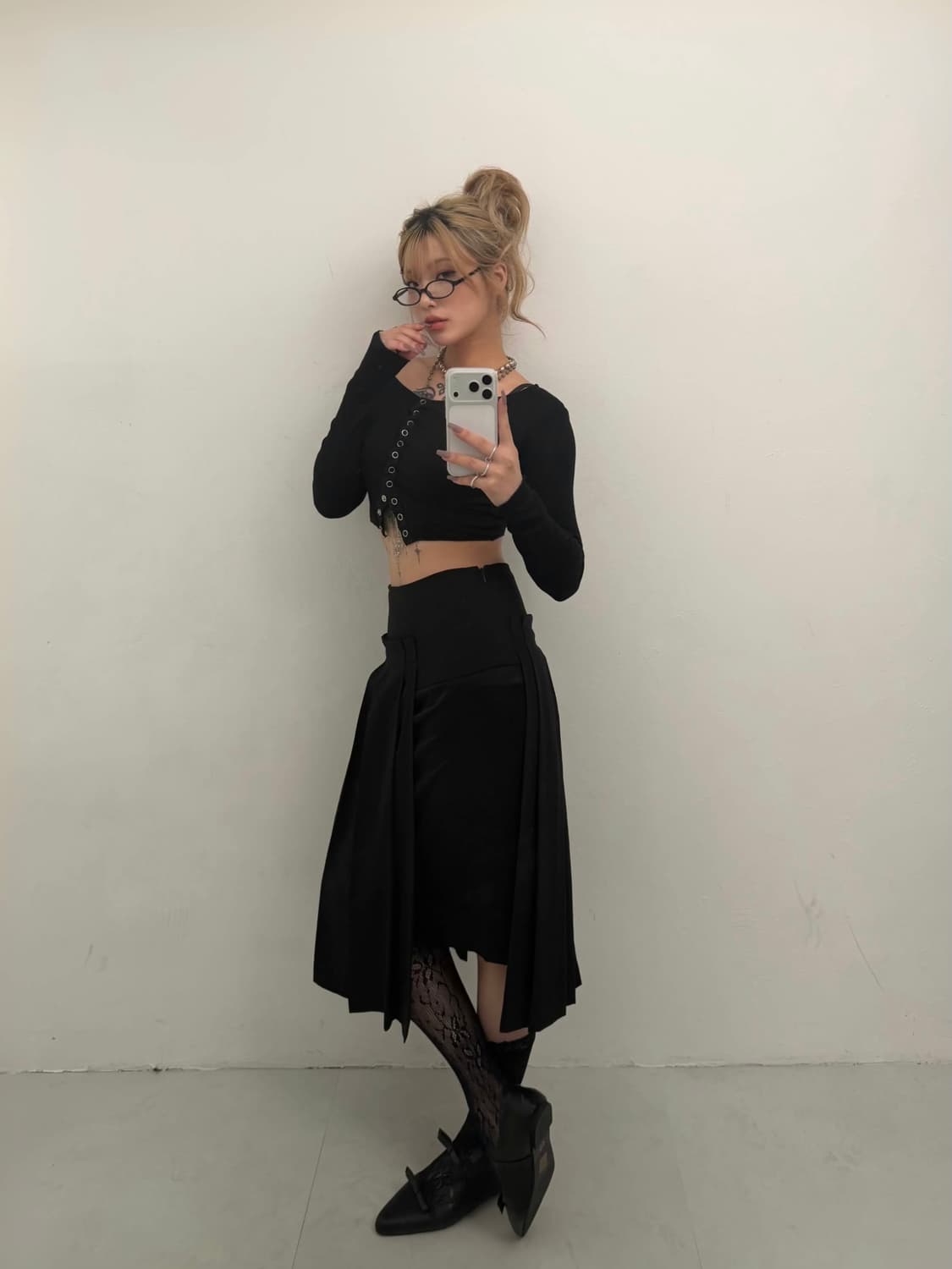 DKNY 언발 플리츠 스커트  상품이미지1