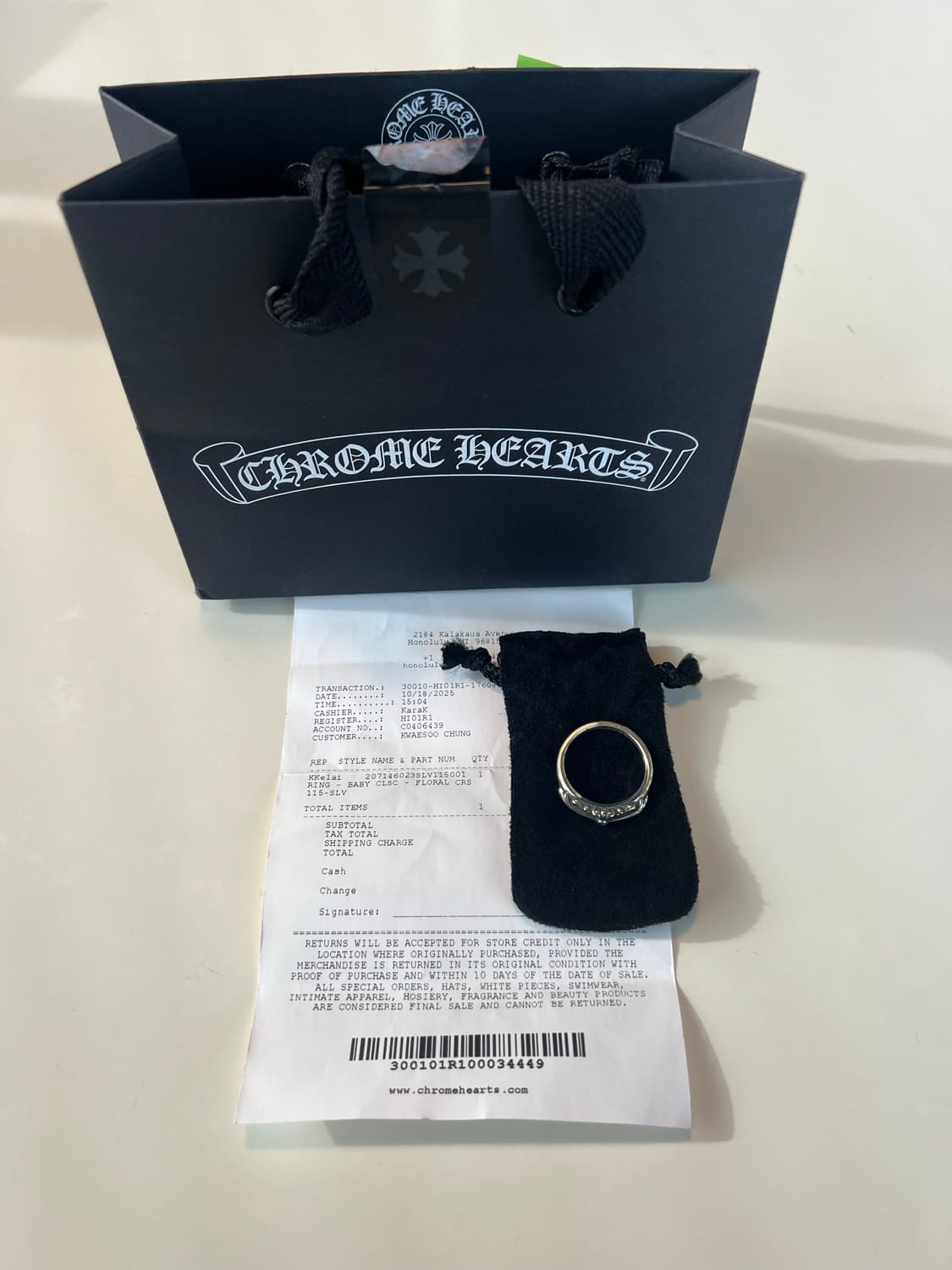 [us11.5] 크롬하츠 베이비 플로랄링 상품이미지1