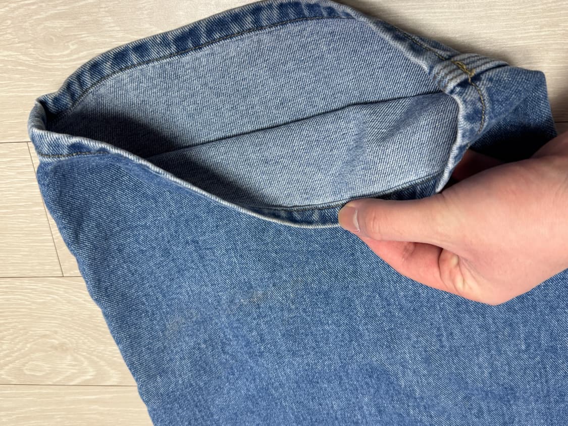 노운 와이드 데님 팬츠 미드블루 2사이즈 상품이미지5