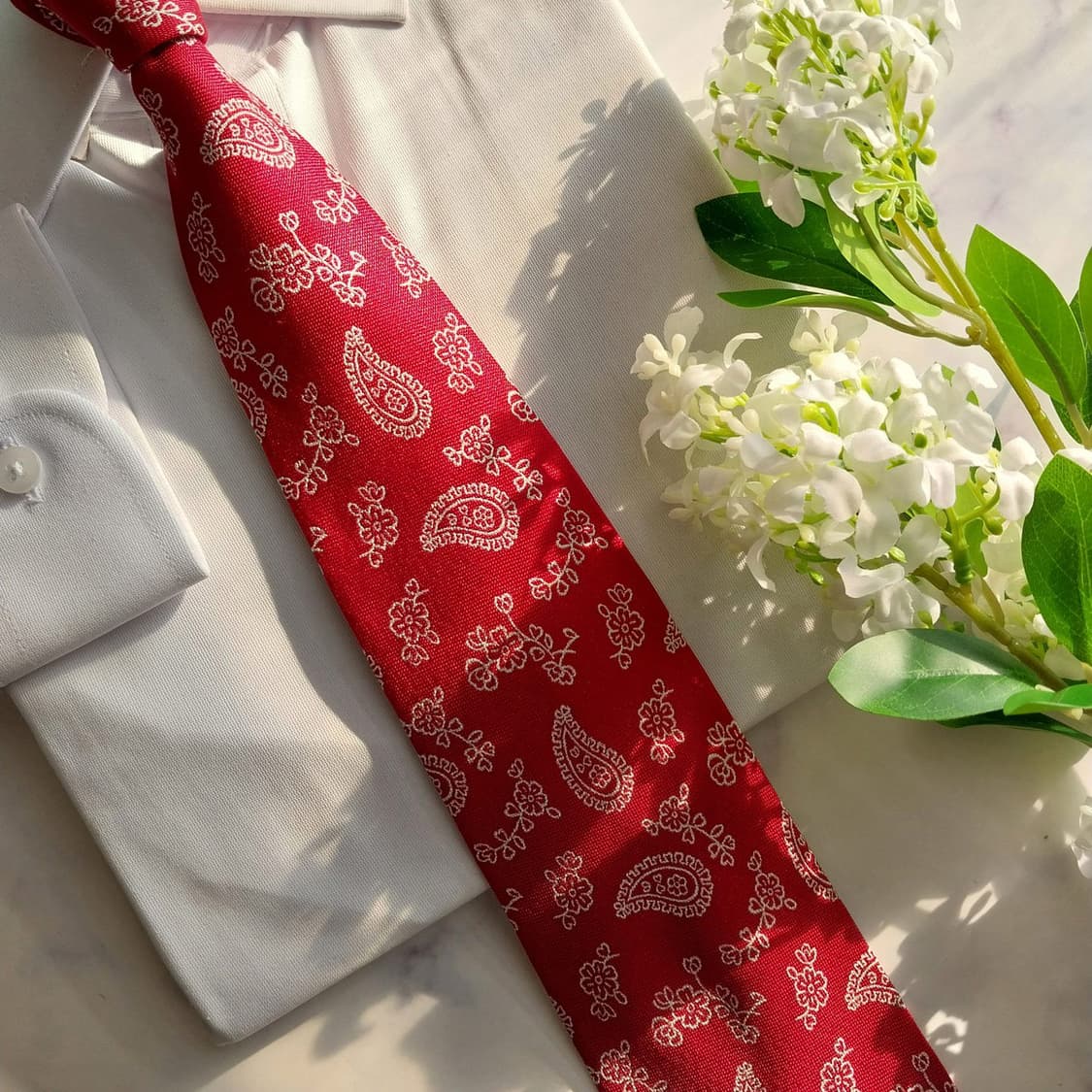 알테아 실크 레드 페이즐리 자카드 넥타이 9.6cm A+등급 K1438
 상품이미지9