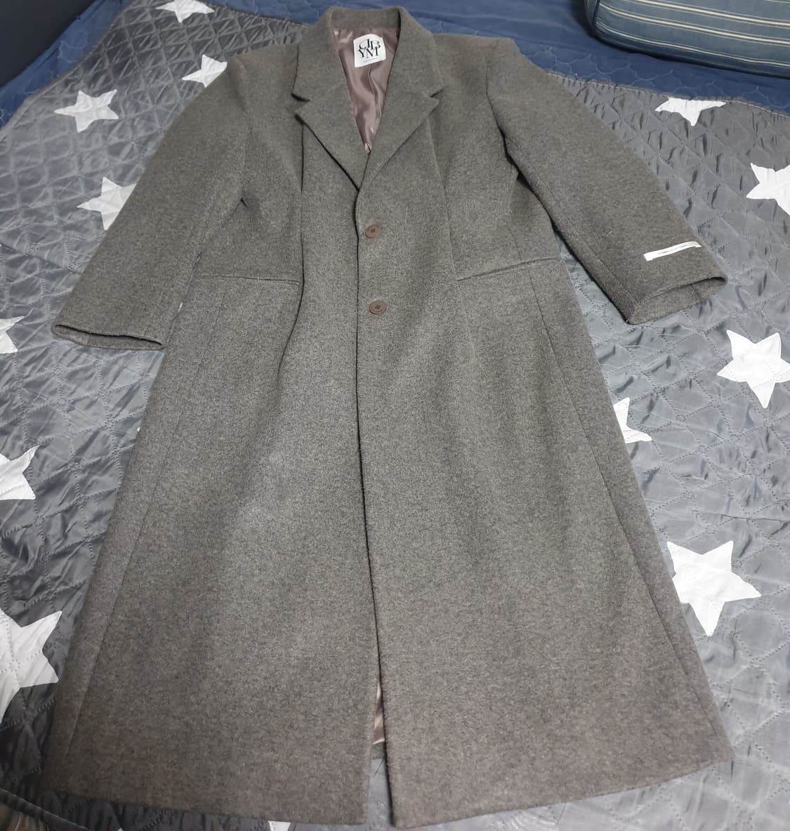 디자인바이영민 클래식 울혼방 안감실크 맥시 롱코트 오트밀 (F) 상품이미지1