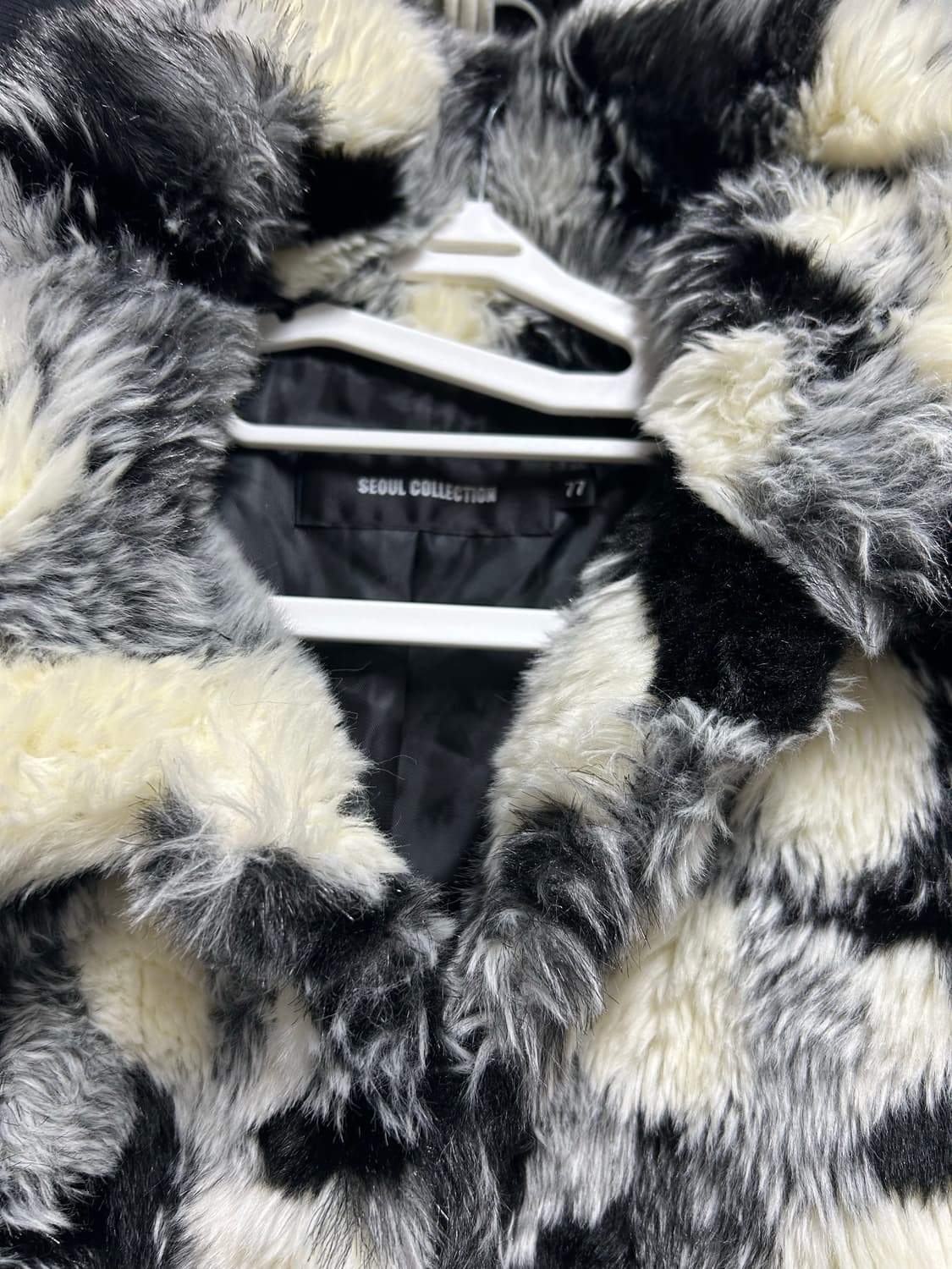 서울 컬력션 체커보드 퍼자켓  상품이미지2