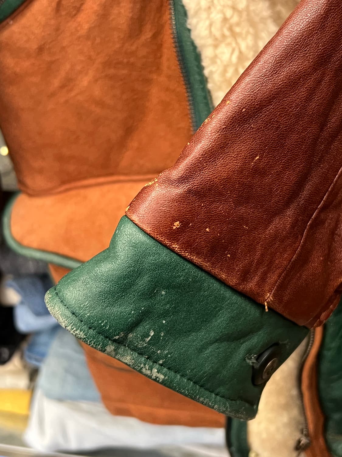 70s Vintage Shearling Leather Jacket 상품이미지4